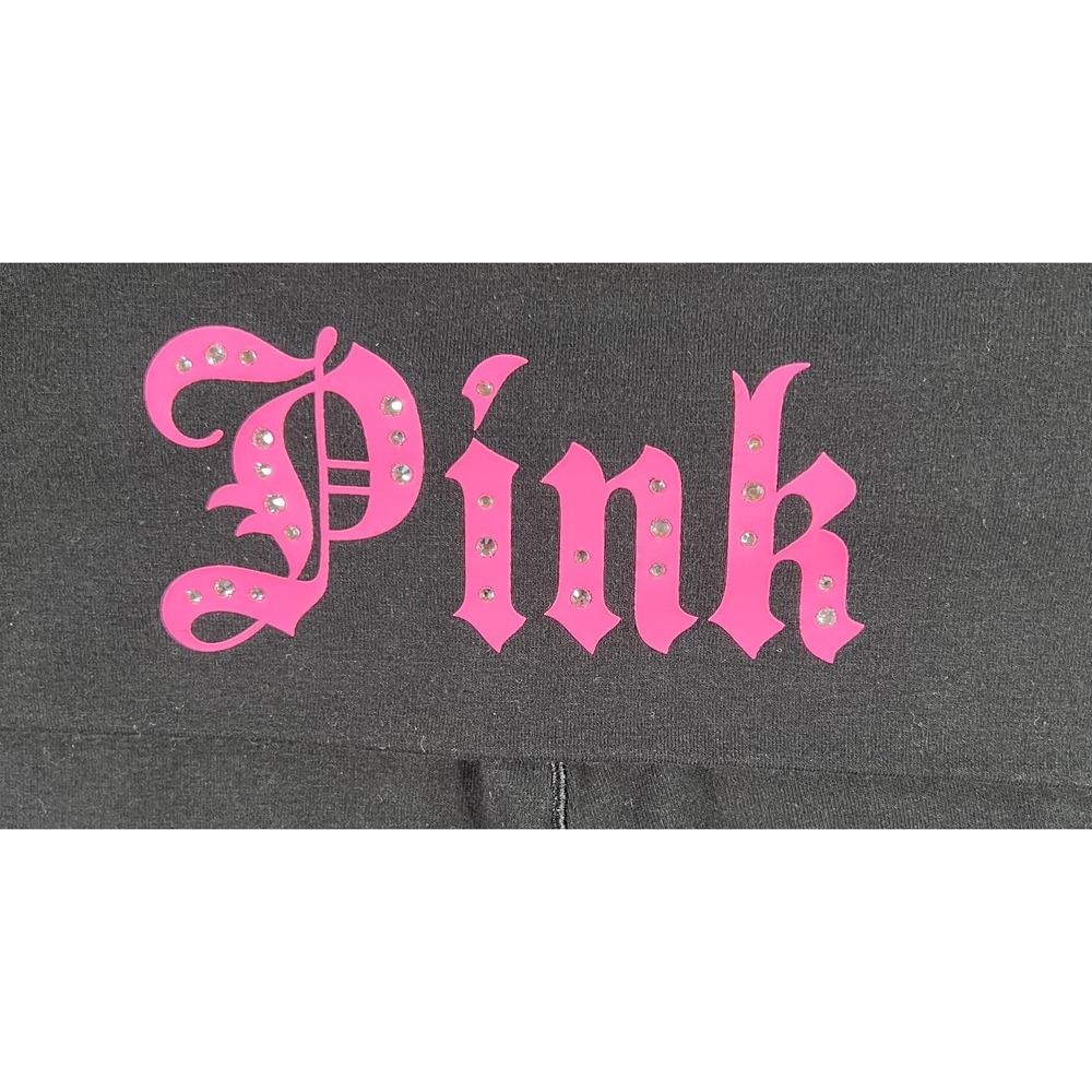Y2K Victorias Secret PINK  Vintage Foldover Yoga Pants Flare Size XS Bling - Picture 9 of 10